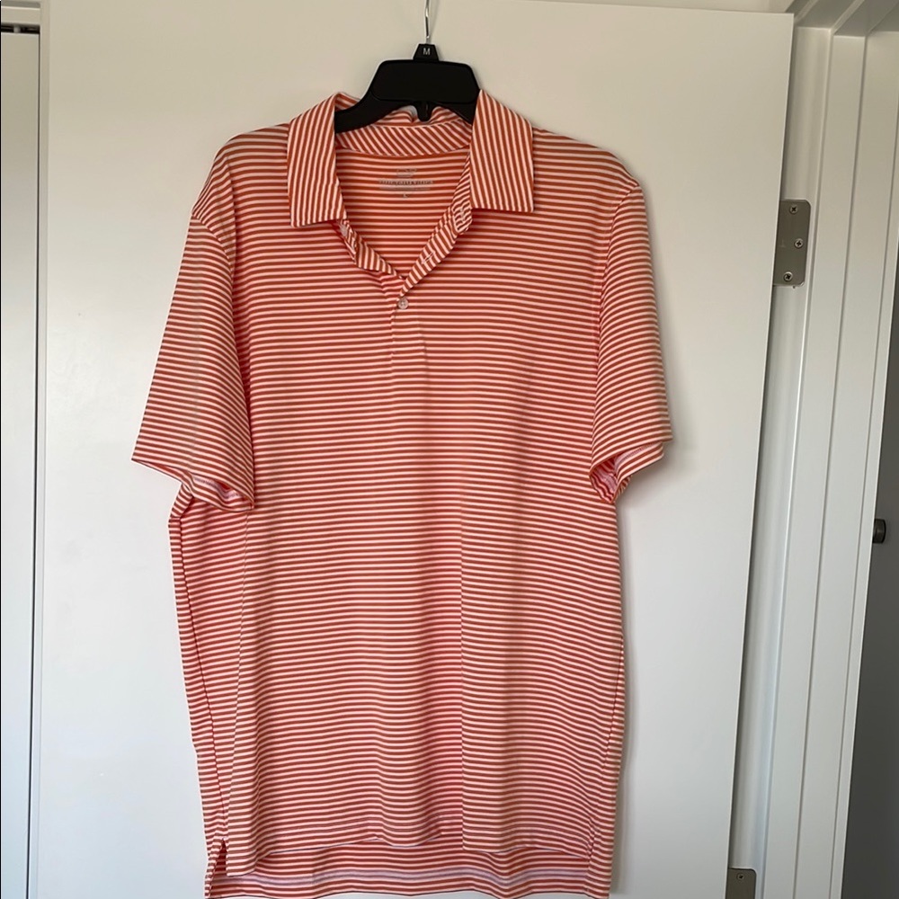 Vintage Vines Orange and white Striped Men's Shirt